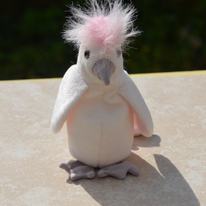 Vintage TY Beanie Babies KuKu Plush Cockatoo 1998 Tag Optional