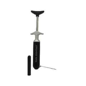 May include: A wine opener with a black handle and a silver metal body. The handle is cylindrical and has the text "NAPA ESSENTIALS" printed on it. A black corkscrew and a black bottle stopper are also included.