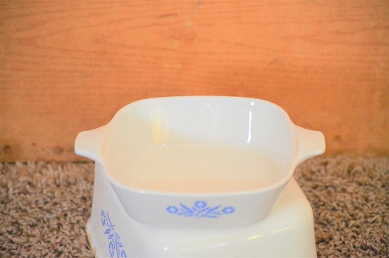Corning Casserole Dish Cornflower Blue Set of 4 No Lids 1957-1988