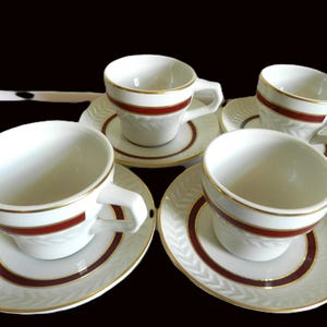 Vintage Shenango Restaurant China Cups and Saucer Set of 4 1993