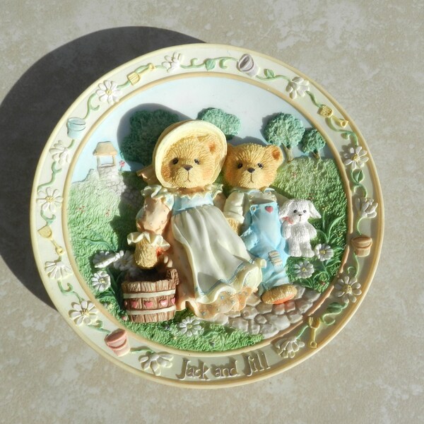 Cherished Teddies Jack & Jill Plaque : Our Friendship Will Never Tumble 1995