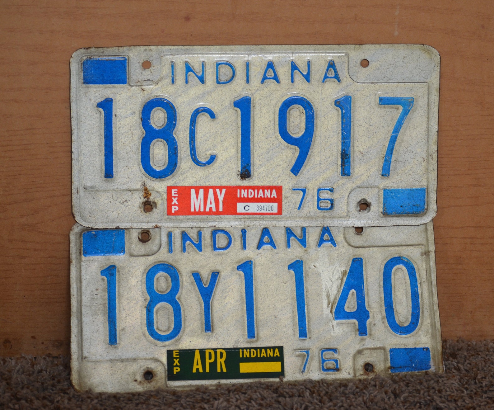 Indiana Blue and White License Plates1976 Etsy