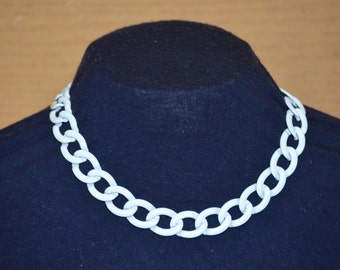 Monet White Necklace - Elegant 16 Inch 90s Vintage Jewelry