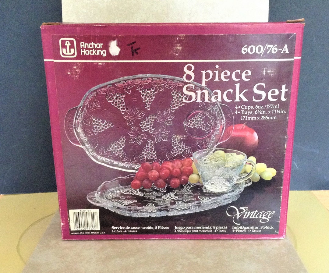 Vintage Snack Setanchor Hocking8 Piece Set80s Etsy