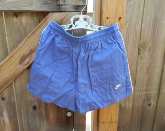 Vintage Blue Nike Kid's Shorts - 80s Athletic Wear in Large