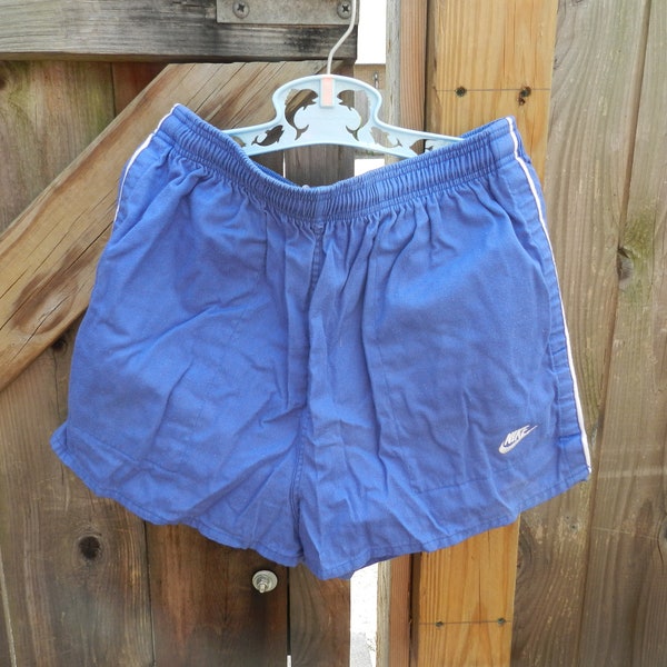 Vintage Blue Nike Kid's Shorts - 80s Athletic Wear in Large