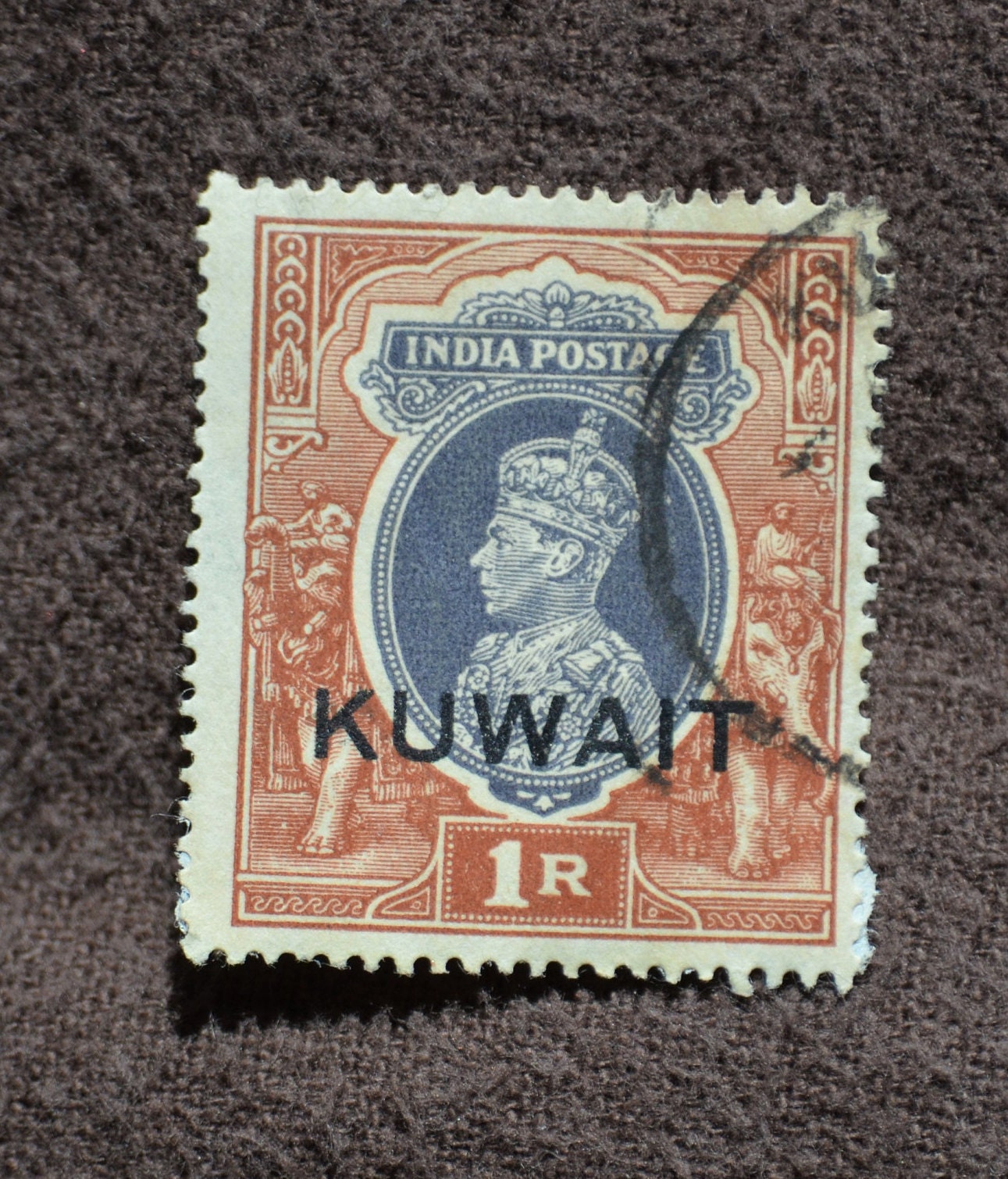 India Postage Stamp Overprinted Kuwait 193740 Etsy