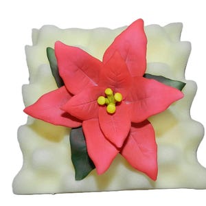 Vintage Christmas Poinsettia Capodimonte Porcelain  1993