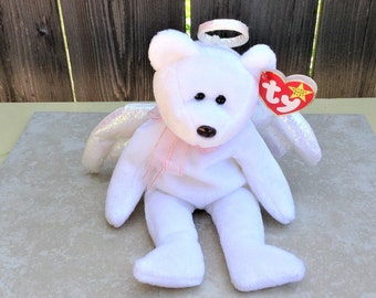 Vintage Ty Halo Beanie Babies Angel Bear 1998