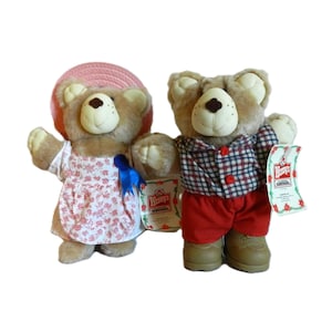 Vintage Wendy&#39;s Furskin Bears Boone and Hattie 1986
