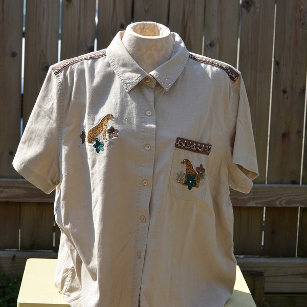 Vintage Safari Shirt by JcPenny Cabin Creek 1980s-90s  Retro Outdoorsy Chic