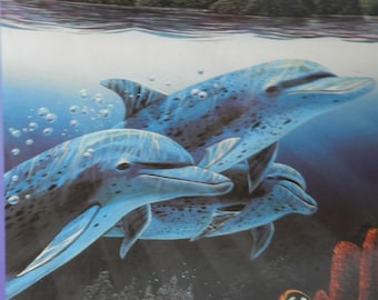 1987 Robert Lyn Nelson Dolphins off Alau 750 Piece Puzzle -sealed