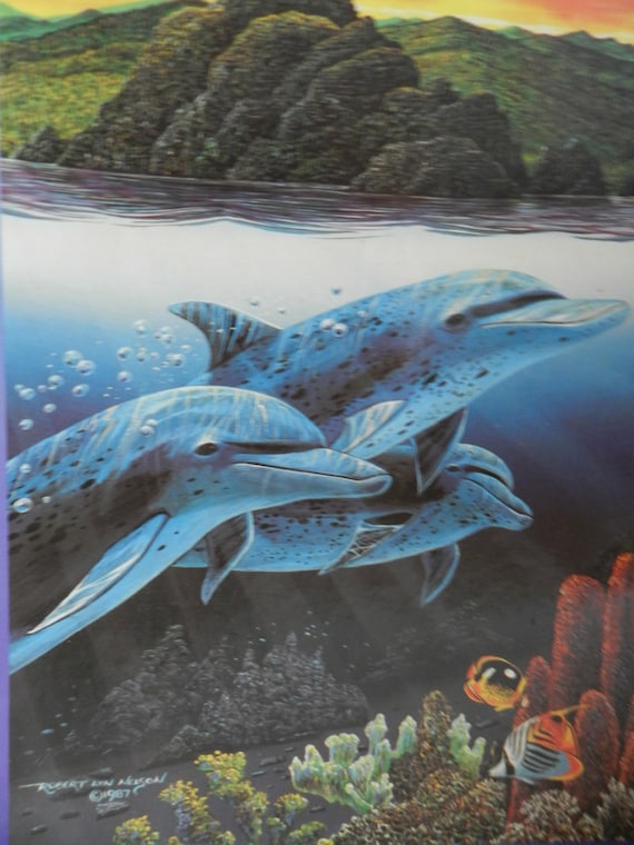 1987 Robert Lyn Nelson Dolphins off Alau 750 Piece Puzzle -sealed