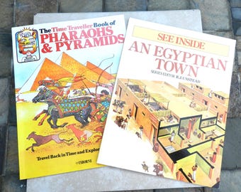 Vintage Pharaohs & Pyramids and See Inside an Egyptian Town Books 1977 and 1986