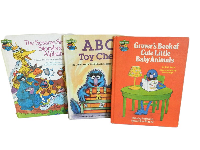 Grover Abc 1980s Sesame Street Book Set — Storybook Alphabet, ABC Toy Chest ...