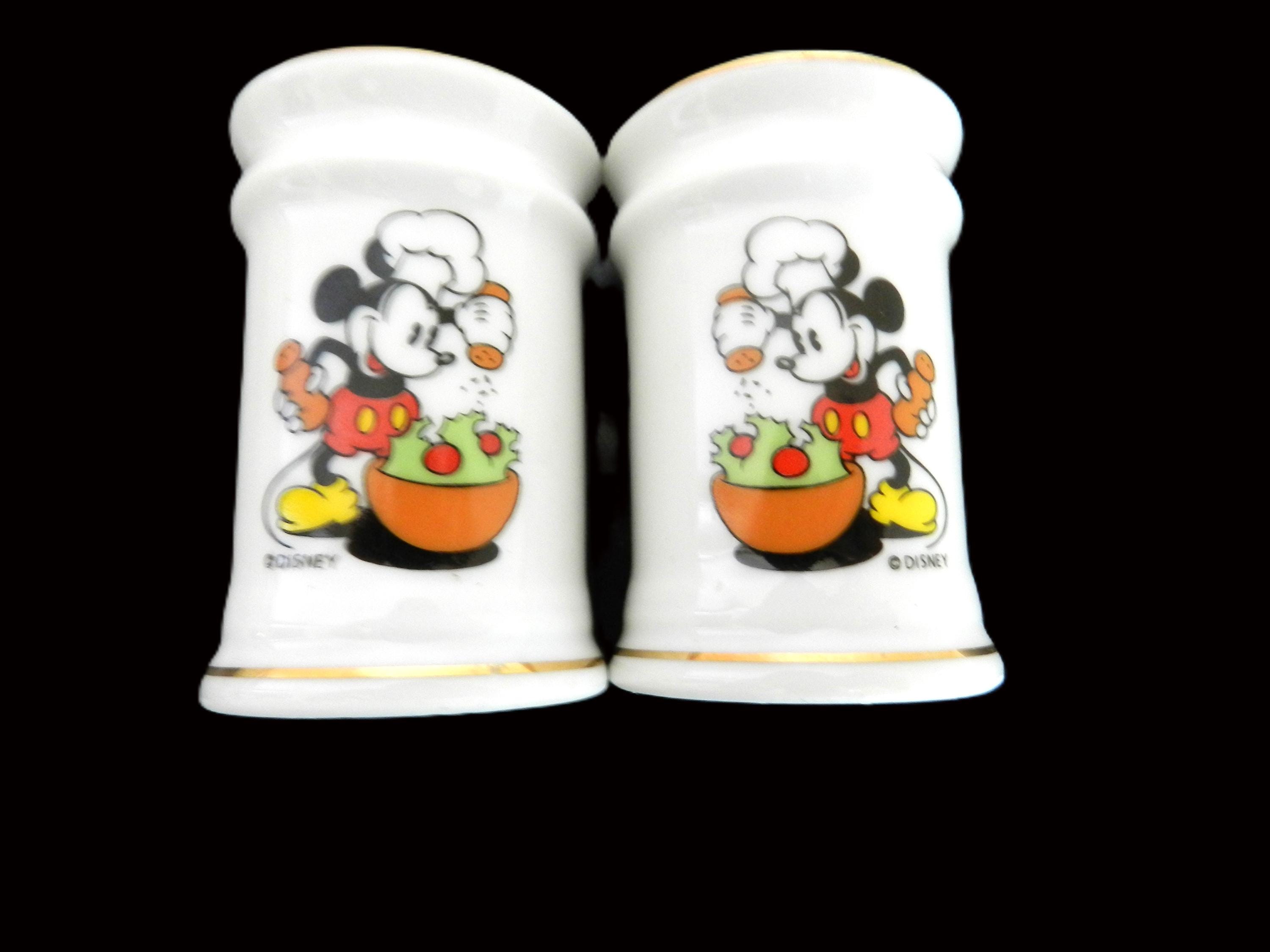 Vintage Mickey Mouse Salt & Pepper Shakers • 1980s Made in Japan