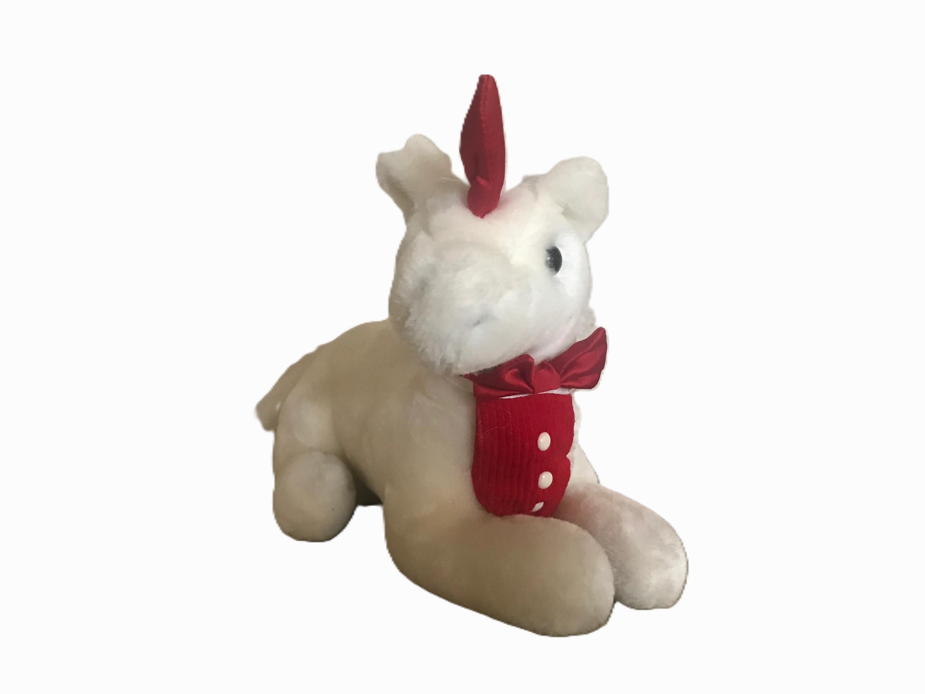 Vintage Dakin Unicorn 1979 VGUC White With Purple Hair Plush