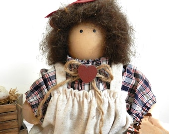 Vintage Lizzie High Doll Sabina Valentine Selling Eggs a Wooden Folk Doll 1988