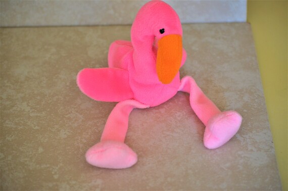 Ty Beanie Baby Pinky A Plush Flamingo 1995 Etsy