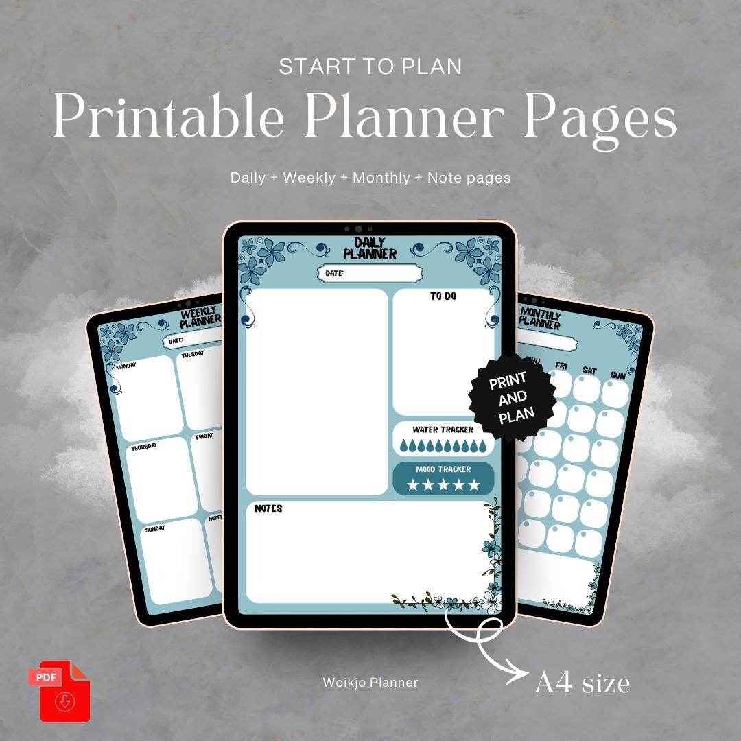 Undated Digital & Printable Weekly Daily Planner - Etsy