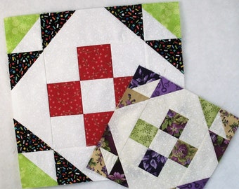 Mrs Keller's Nine Patch PDF Quilt Block Pattern in two sizes (10 and 15 inch)