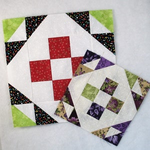 Mrs Keller&#39;s Nine Patch PDF Quilt Block Pattern in two sizes (10 and 15 inch)