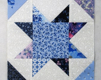 Keith's Star Block - Easy PDF Quilt Block Pattern - 9 inch block - Great Stash Buster