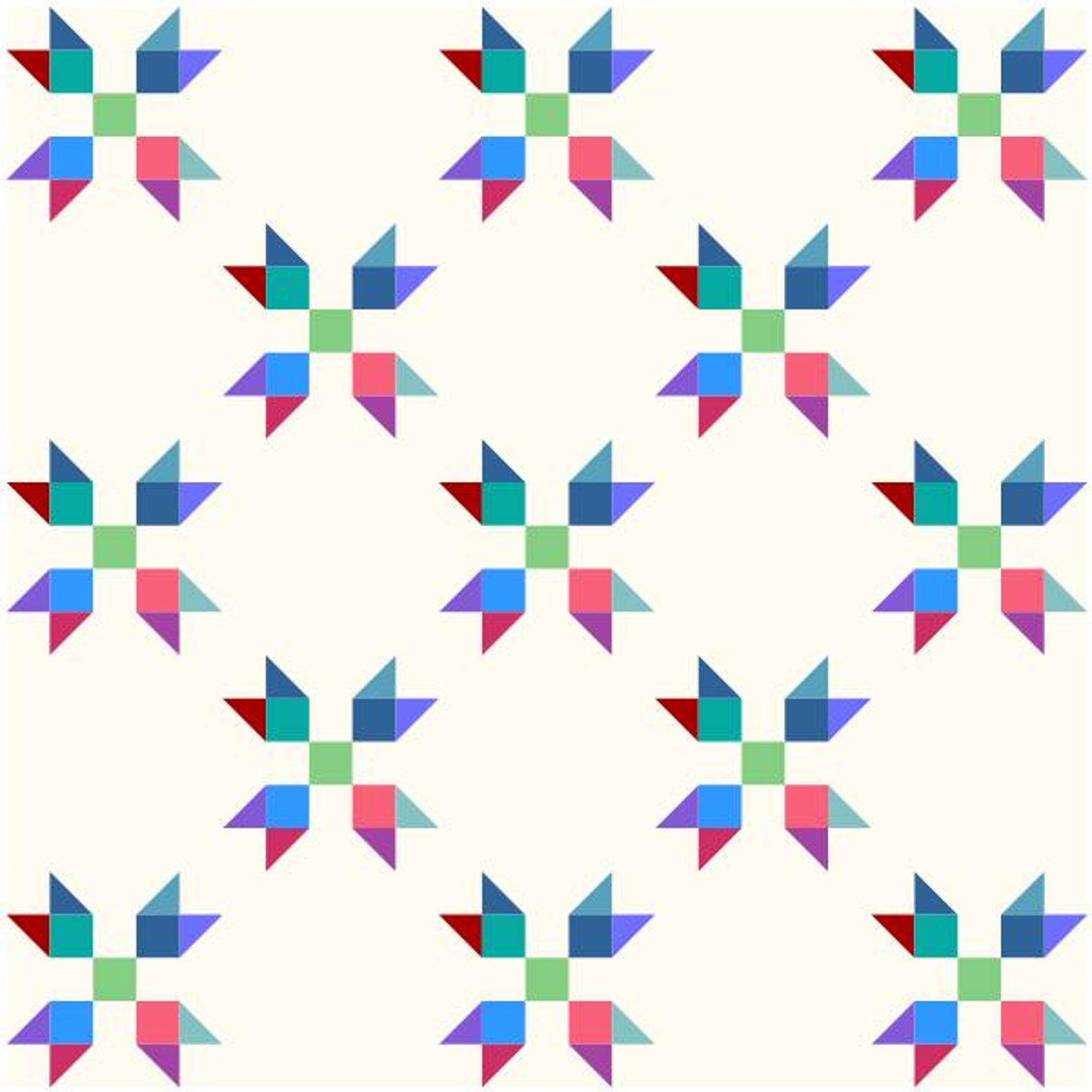Algonquin Charm Quilt BLOCK Pattern - PDF Instant Download - 2 Sizes ...