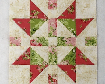 Continental Block - PDF Quilt Block Pattern - 9 inch block