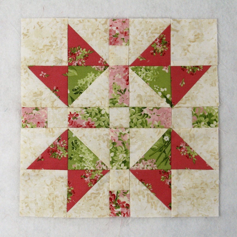 Continental Block PDF Quilt Block Pattern 9 Inch Block Etsy