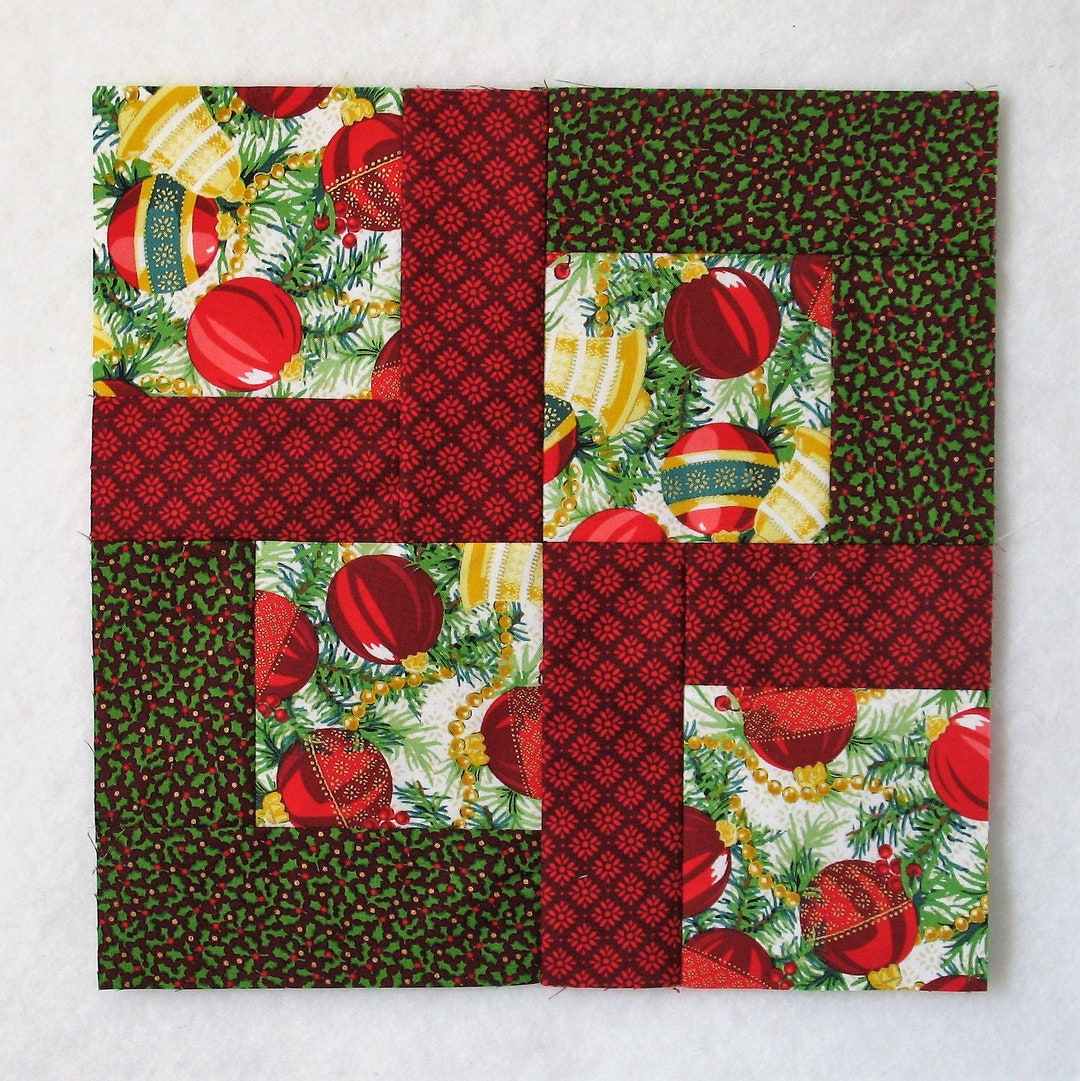 Set of 3 Vintage Large Quilt Blocks Squares Size 12 x 12in Floral Fabric