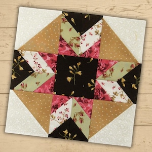 Starshadow Block Pattern - PDF Quilt Block Pattern - Beginner-Friendly - 12 inch block