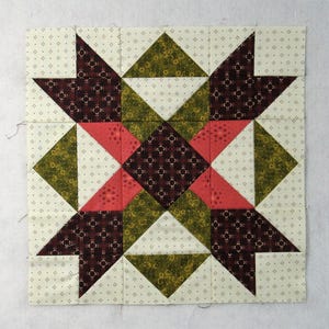 Turkey&#39;s Dilemma Block Pattern - PDF Quilt Block Pattern - Weathervane Variation - 12 inch block
