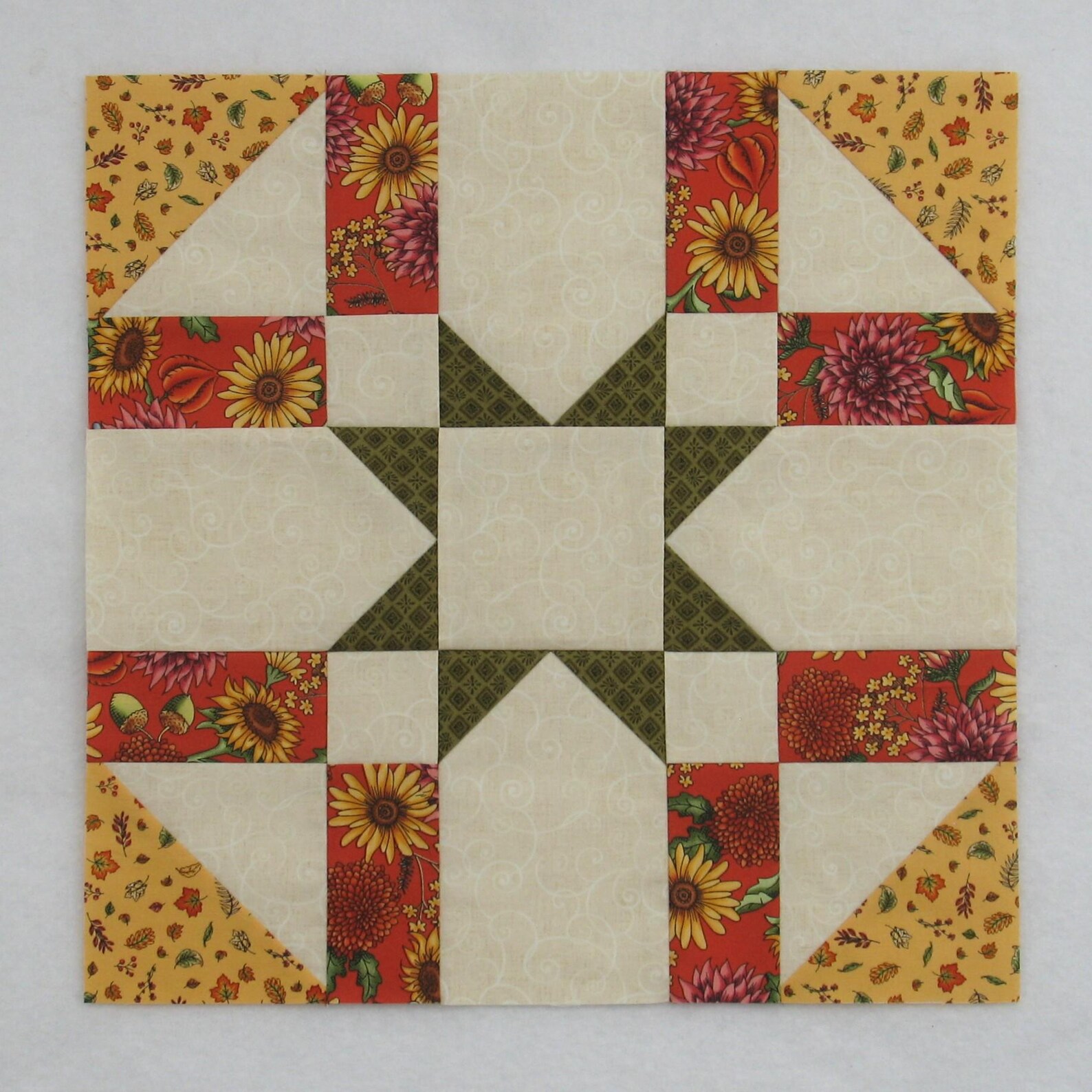 Army Star Quilt BLOCK Pattern - PDF Instant Download - 2 Sizes - 12 and ...