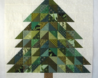 Spruce Tree Quilt Block - PDF Quilt Pattern - 20, 15 or 10 Inch Block - Festive Christmas Pine Tree Quilt Block