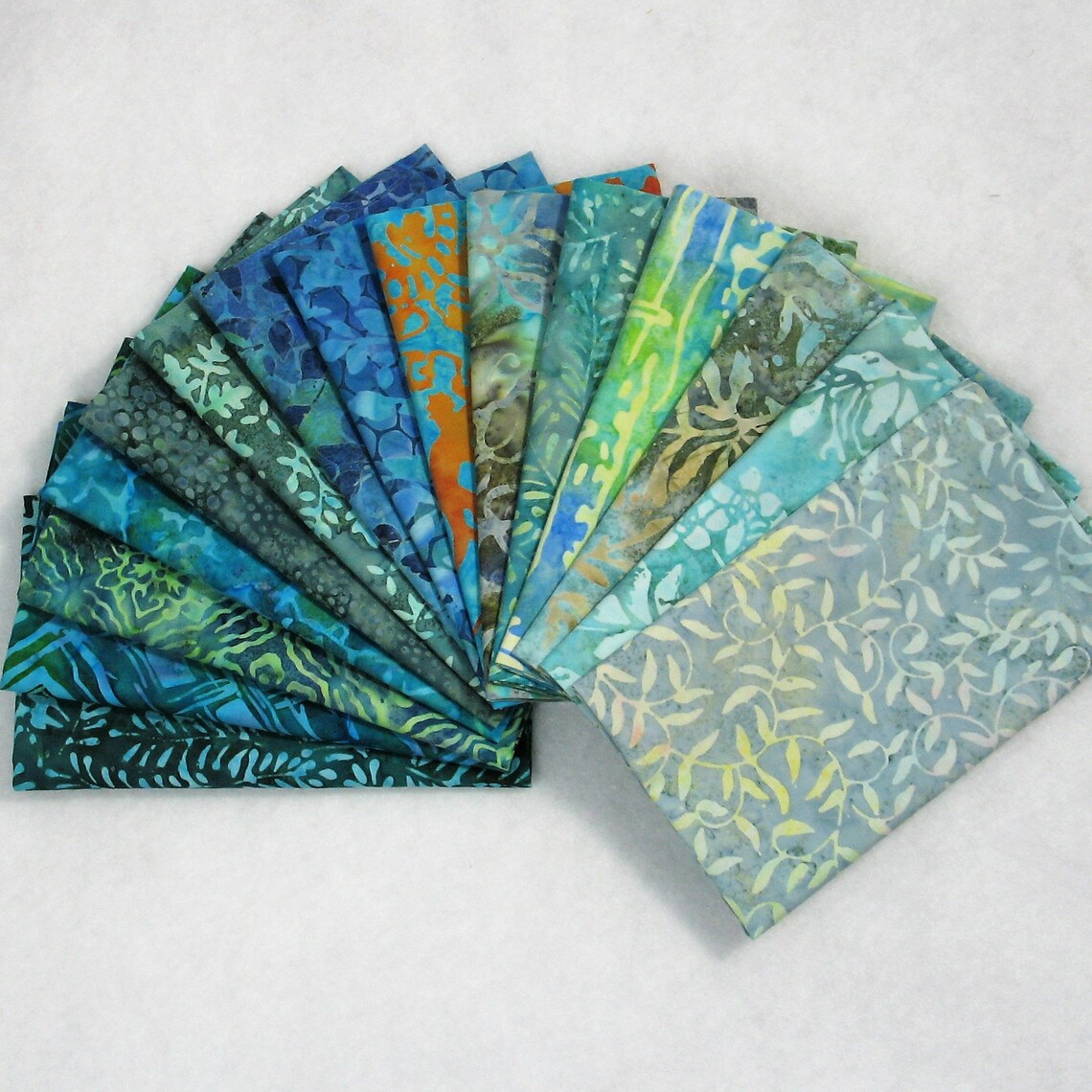 15 Aqua Batik Fabrics for Sale Java Batiks Collection by Etsy