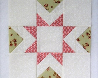 Eight Pointed Star Quilt Block Pattern - PDF Quilt Block Pattern - 9, 12, and 15 inch block