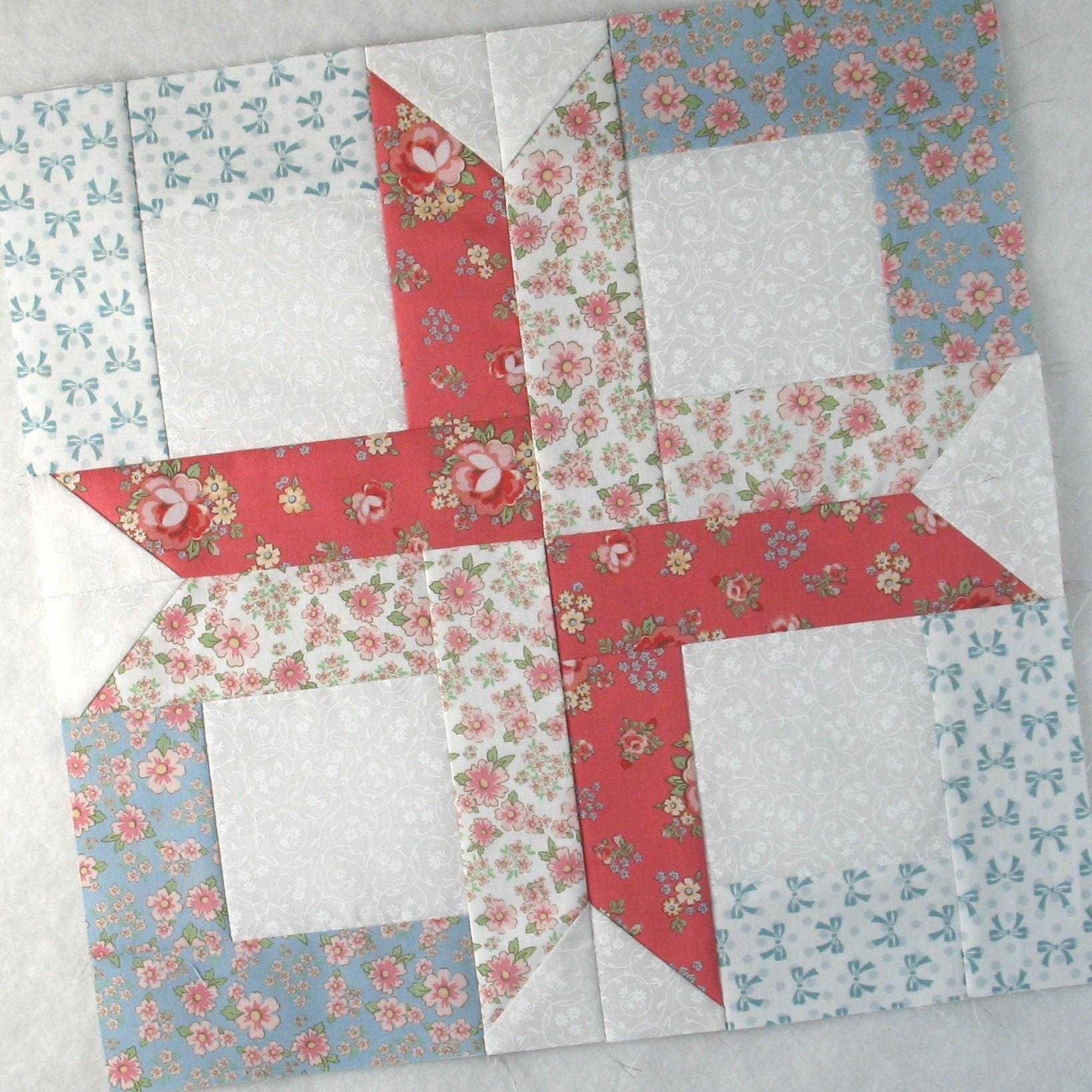 Box Quilt Block Pattern - PDF Quilt Block Pattern - Beginner-Friendly - 12 inch block