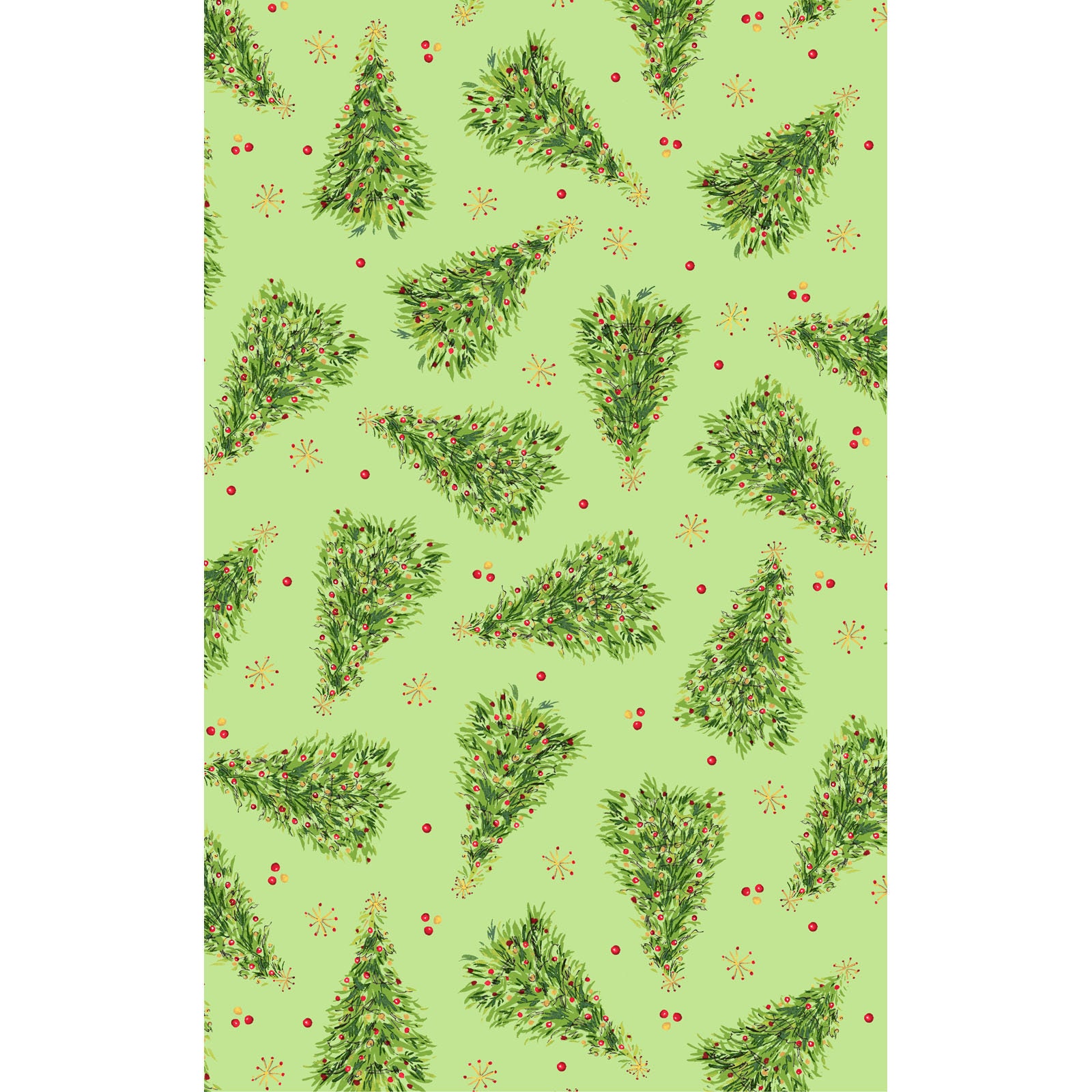 Christmas Trees in Green Cotton Quilt Fabric by the Yard from Etsy