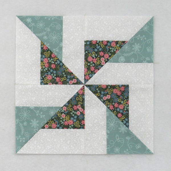 Maggie's Double Pinwheel Quilt Block Pattern - PDF Quilt BLOCK Pattern - 12 inch finished block - Traditional Pieced