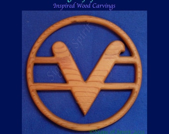 Religious Science Teaching Symbol Wood Carving-Science of the Mind Art-Ernest Holmes-New Thought-Church of Religious Science Wall Hanging