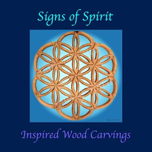 Flower of Life Wood Carving Seed of Life Sacred Geometry Wall Hanging Meditation tool Yoga studio decor image 1