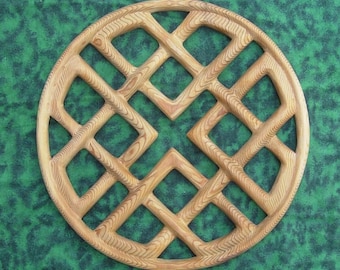 Celtic Knot of Love and Harmony Heart Shape Wood Carving Wedding wood Fifth Anniversary Four Hearts Family Symbol
