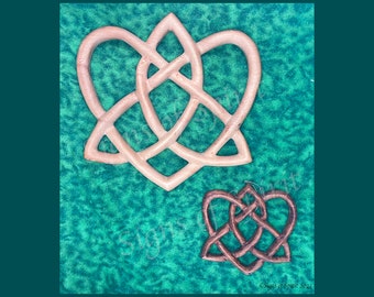 Trinity Love Knot Heart-Shaped Celtic Wood Carving of Eternal Love, Anniversary, Wedding, Valentines Day, Irish, Scottish, Welsh Home Decor