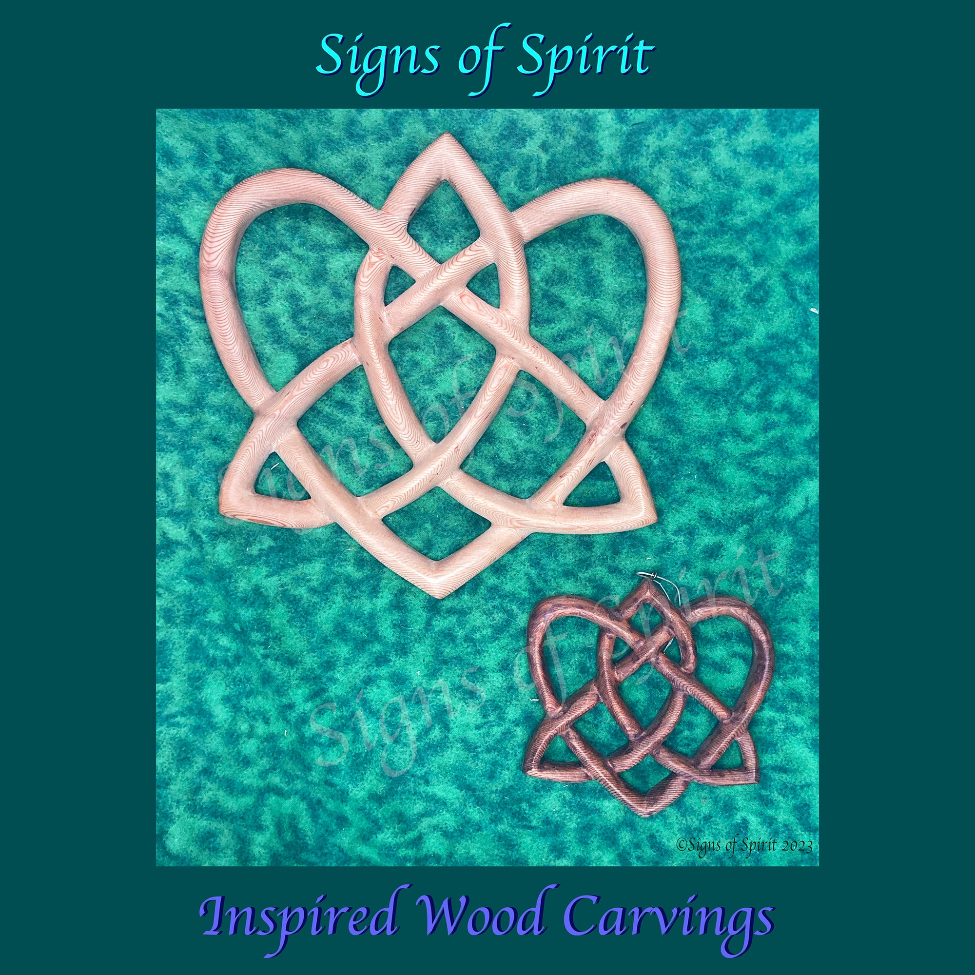Trinity Love Knot Heart-Shaped Celtic Wood Carving of Eternal Love, Anniversary, Wedding, Valentines Day, Irish, Scottish, Welsh Home Decor
