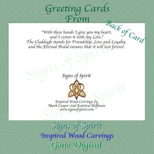 Claddagh on Green Greeting Card -claddagh Wood Carving Digital Art ...