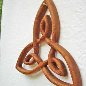 Celtic Knot of Inner Strength Wood Carving Triquetra Variation Trinity Triangle Wall Art Irish Scottish Welsh Home decor Hermetic Principles image 4