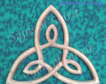 Celtic Knot of Inner Strength Wood Carving Triquetra Variation Trinity Triangle Wall Art Irish Scottish Welsh Home decor Hermetic Principles