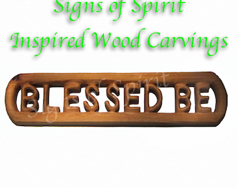 Blessed Be Wood Carving Wicca Magic Ritual Welcome Pagan Thelema Farewell Blessing Wiccan Sign Witch Home Decor