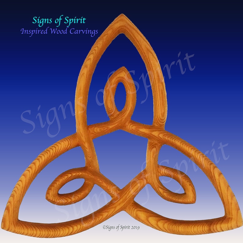 Celtic Knot of Inner Strength Wood Carving Triquetra Variation Trinity Triangle Wall Art Irish Scottish Welsh Home decor Hermetic Principles image 10